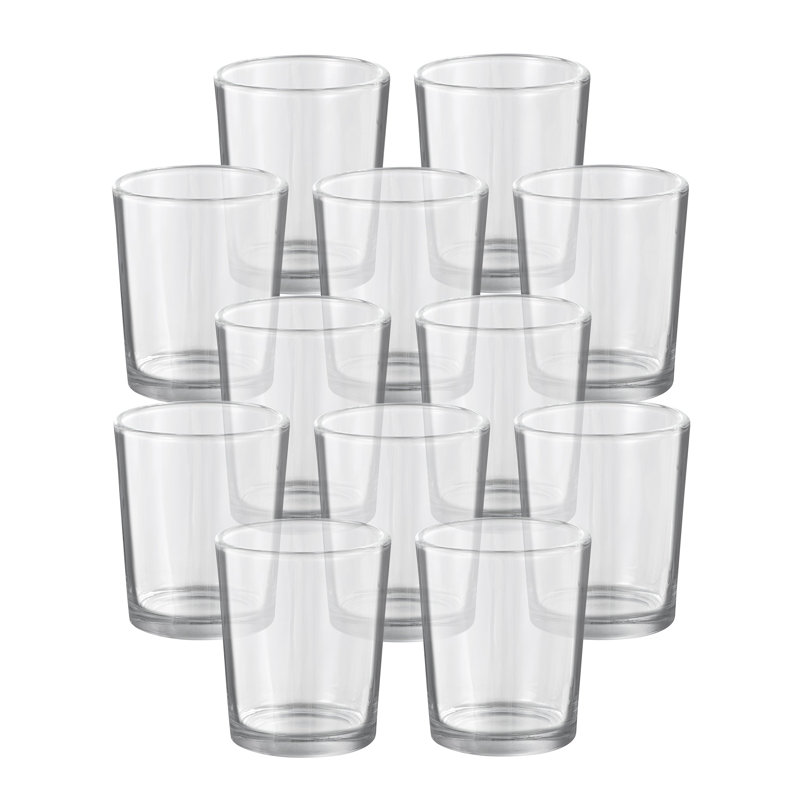 Set of 12 Glass Votive, 3.25" H x 2.625" W x 2.625" D