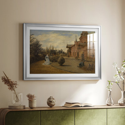 Country House with Woman and Gardener-Henri De Braekeleer-Framed Print with Mat and glass-c. late 19th Century