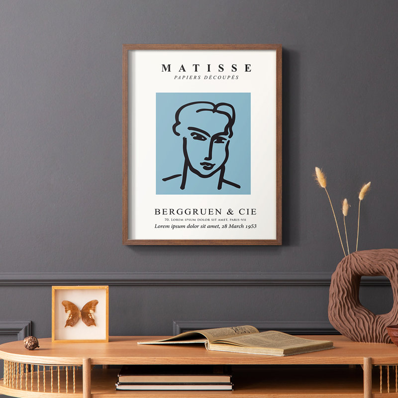 Matisse CXXXVI Framed Print - Solid Wood, Brown, 10" H x 8" W
