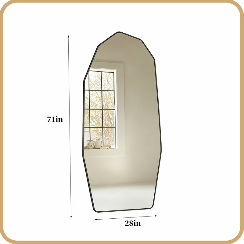 Miroir ondulé pleine longueur, 71" H x 28" W
