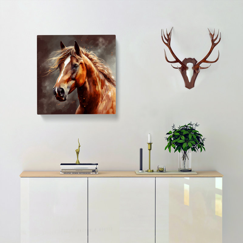 Horse Digital No.1 - Wrapped Canvas, 50cm H x 50cm W x 3cm D