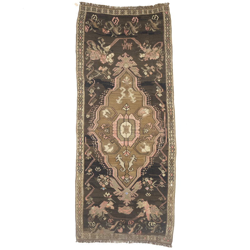 Tapis oriental géométrique brun Kutcher