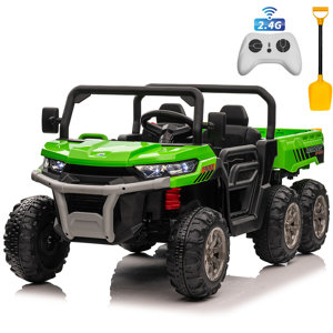 24V 4WD Ride On Dump Truck with Remote Control, 20" Spacious 2 Seater