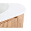 Meuble de salle de bain mural de 24 po de forme moderne incurvé, grain de bois ondulé, lavabo intégré, tiroir pour organiser une armoire à montage quotidien avec motif, texture de grain, marbre et céramique-853678695