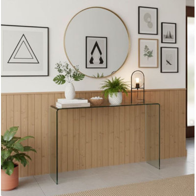 Gardenia Waterfall Glass Console Table