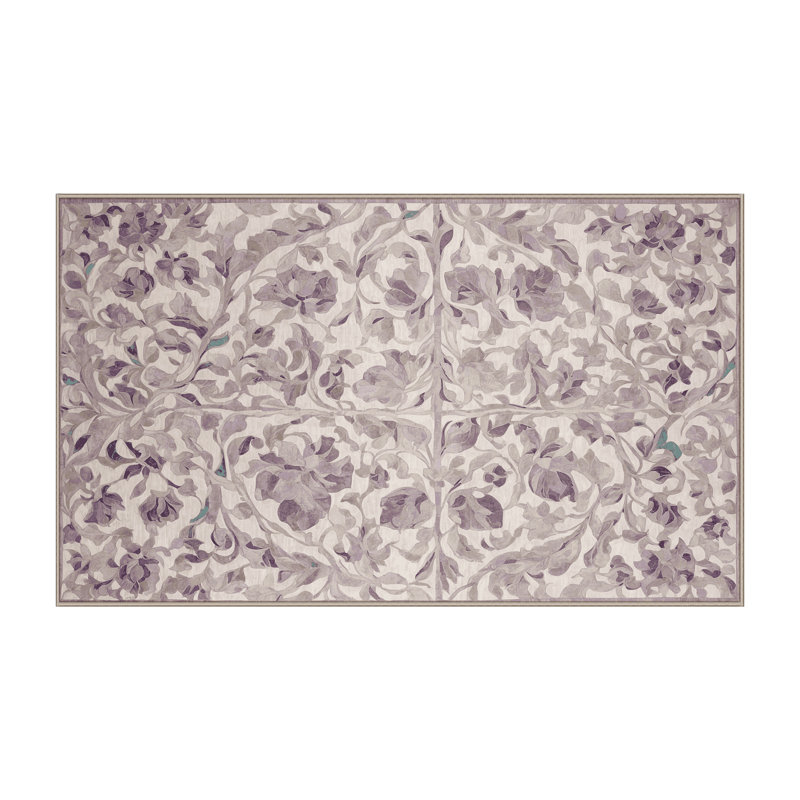 Machine Washable Beige Area Rug, Rectangle 7' x 9'