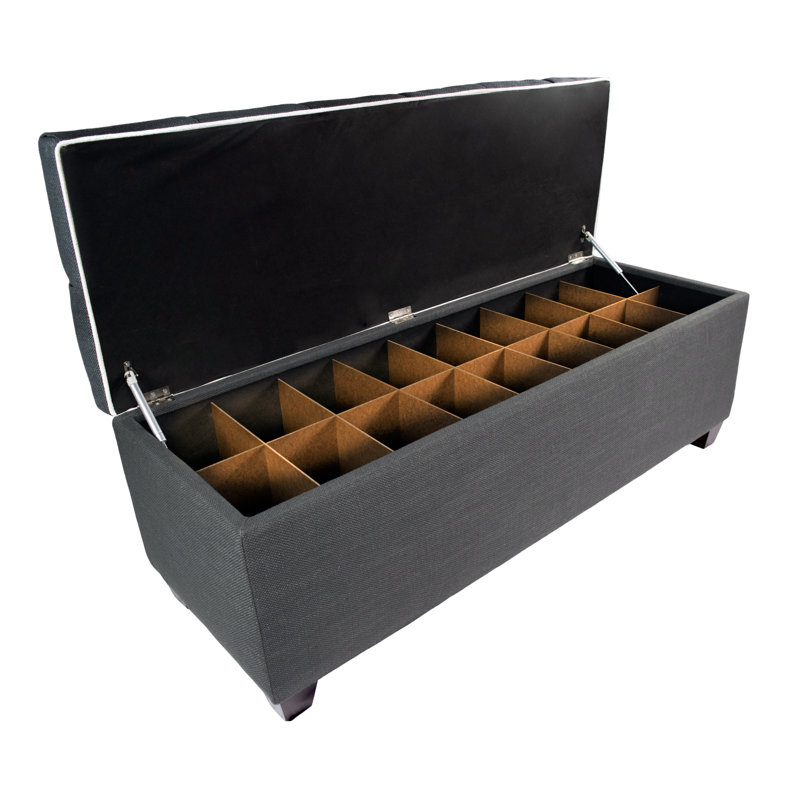 Banc de rangement pour chaussures Roessler, Loft gris charbon, Grand