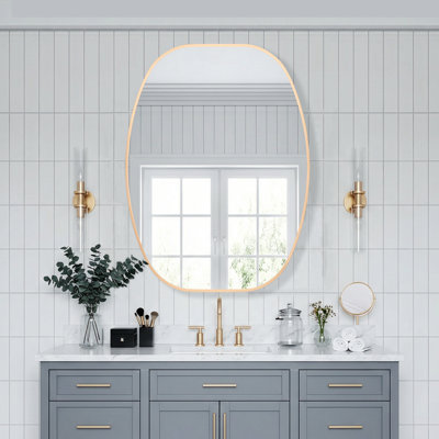 Metal Oval Wall Mirror