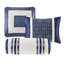 Édredon grand bleu marine - Ensemble de literie froissée 7 pièces avec coussins décoratifs