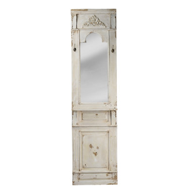 Miroir mural 20 po x 76 po, blanc antique rétro