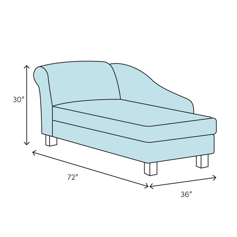 Tobias Chaise Lounge, Gray, Left Hand Facing