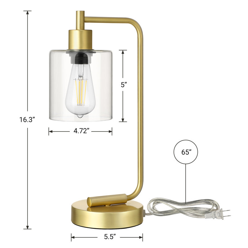 Touch Control Table Lamp Set With USB, Gold