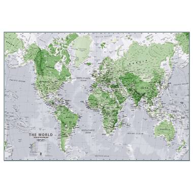 Maps International World Wall Map - Map of The World Poster - 23 x 33 -  Front Lamination