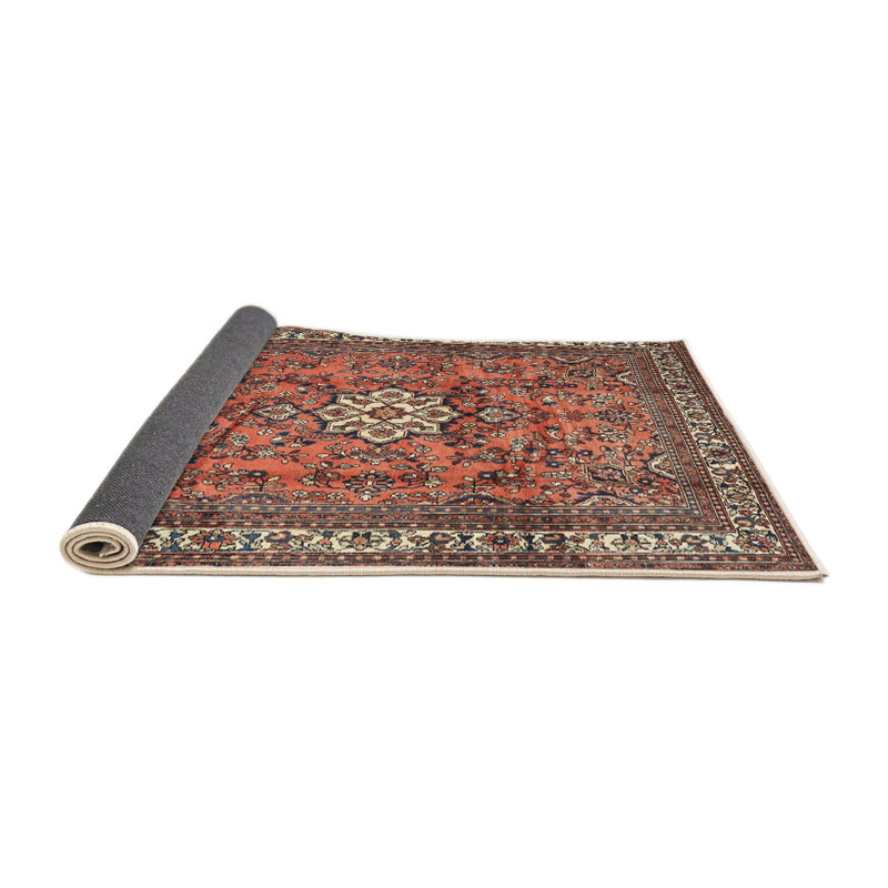 Tapis traditionnel rouge / noir Vasios, Rond 3 pi