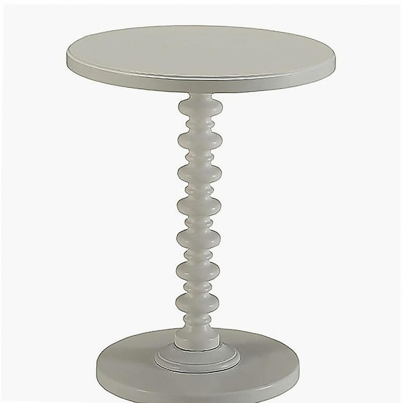 White Round Wooden Side Table