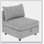 Canapé en tissu gris avec coussins réversibles et structure durable, parfait pour les espaces de vie modernes et confortables.