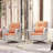 Maude 6-Piece Wicker Swivel Chair Set with Cushions-652961228-647621223