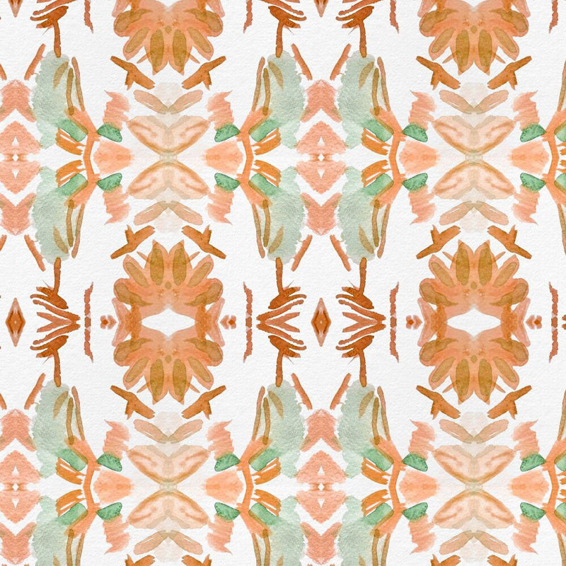 Wildflowers I Large Repeat Luxury Throw Pillow, Orange Floral, 22"H x 22"W