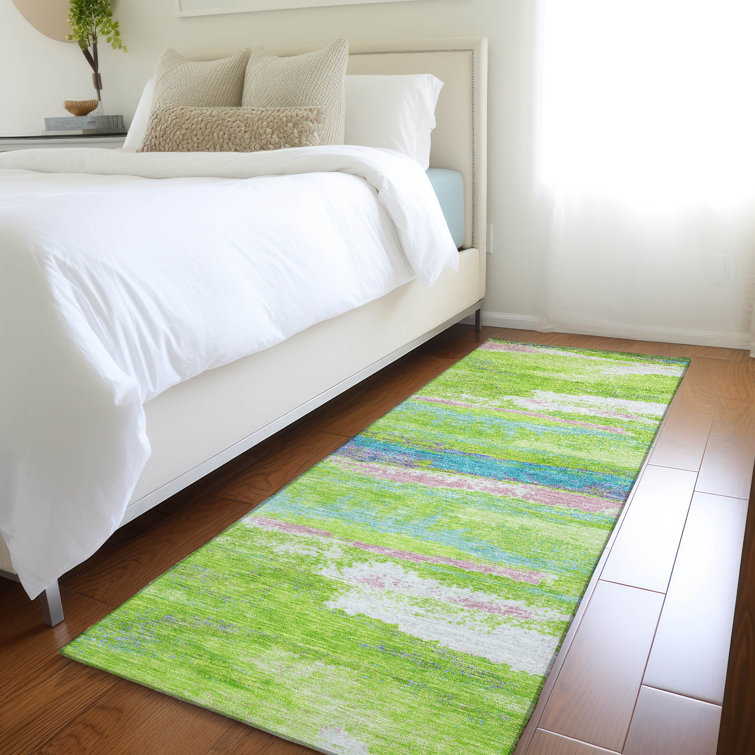 Premium Machine Washable Prisco Lime Rug