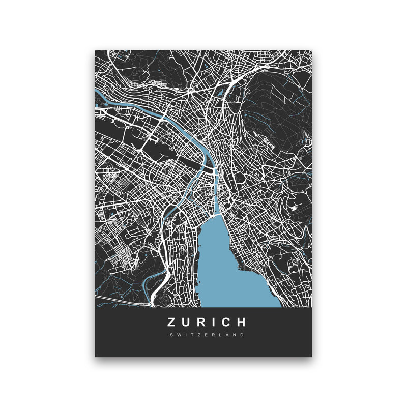 Zurich - Print, Wrapped Canvas, 30cm H x 21cm W x 1cm D