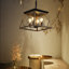 Lustre suspendu industriel 16 lumières à 4 lumières, cage moderne en métal, luminaire suspendu réglable pour la salle à manger, la cuisine et le salon (sans ampoules)-1045530626