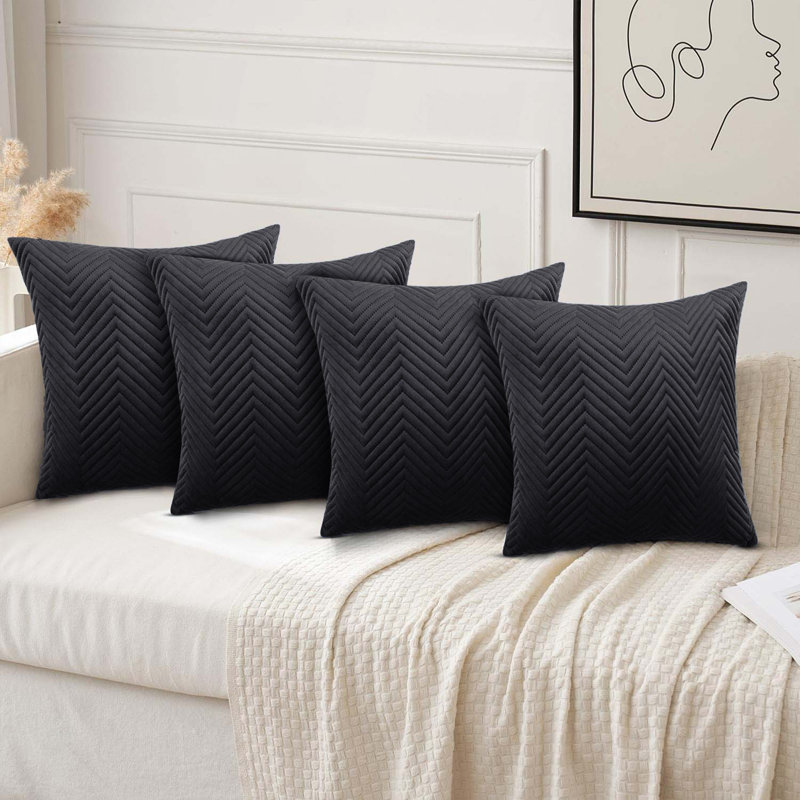 Square Throw Cushion Pad, Black