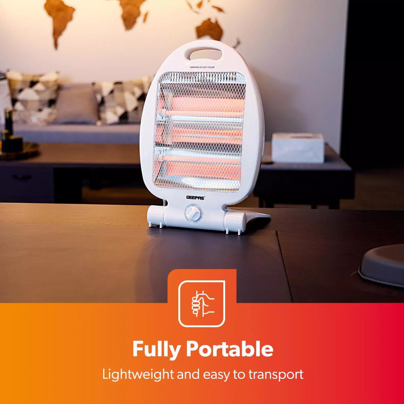 Heater Halogen Quartz Free Standing Portable Heater 2 Setting 400w/800w