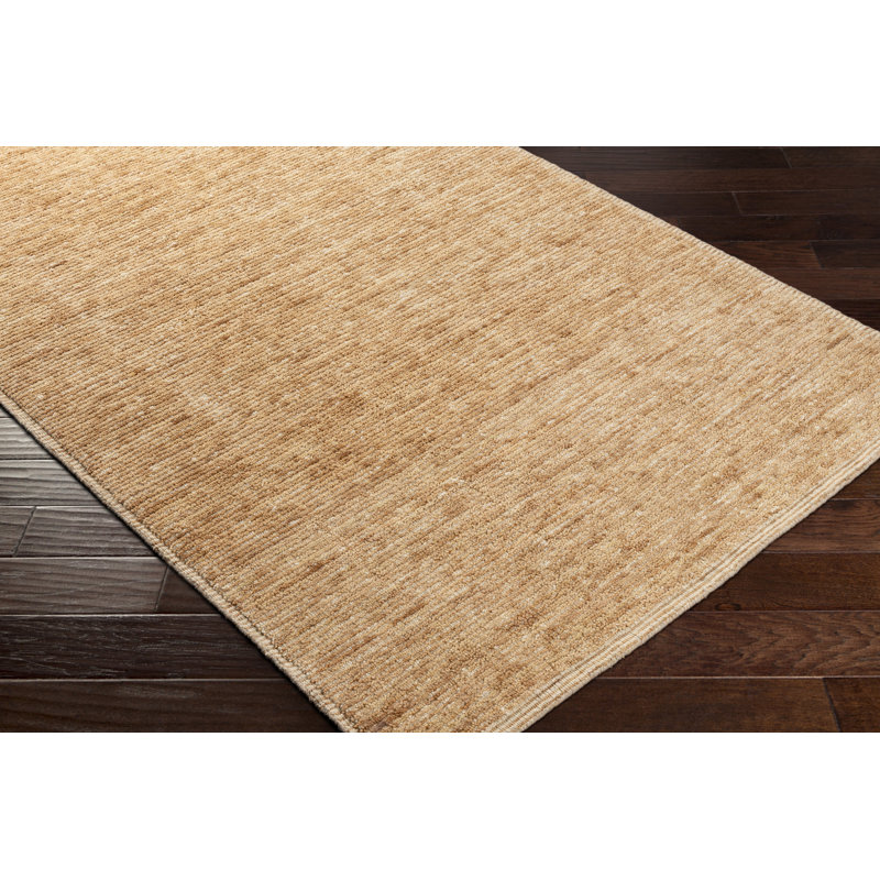 Viera Wool Striped Area Rug in Camel, Beige, Rectangle 2' x 3'