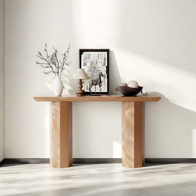 Console rétro minimaliste, H 29,53 po x l 55,12 po x P 13,78 po, Brun