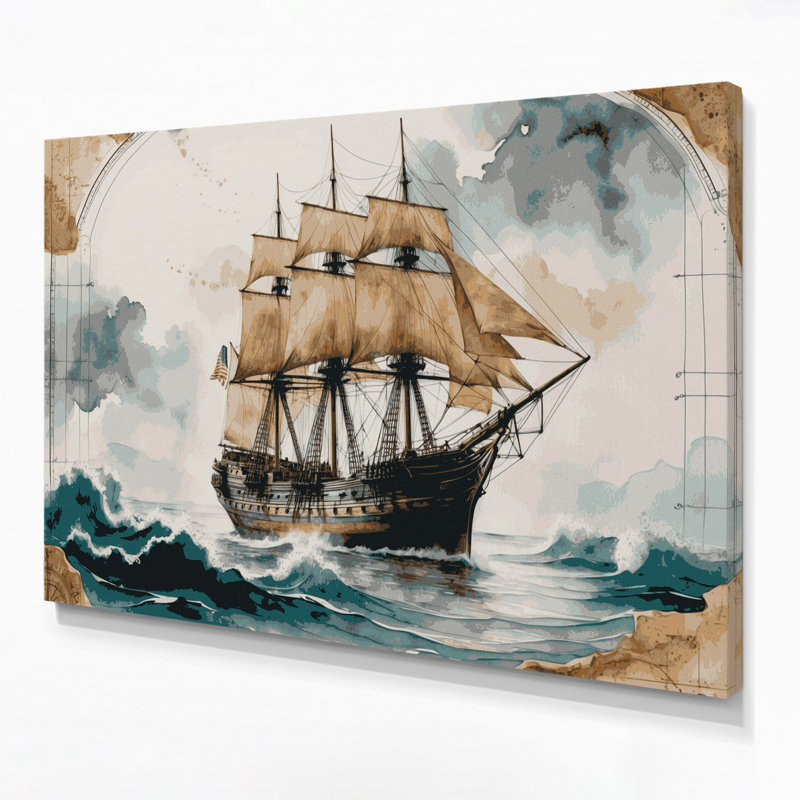 Art mural sur toile gris Coastal Maritime Office, H 20 po x l 30 po