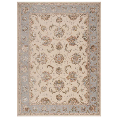 Serenade Oriental Area Rug in Ivory/Gray