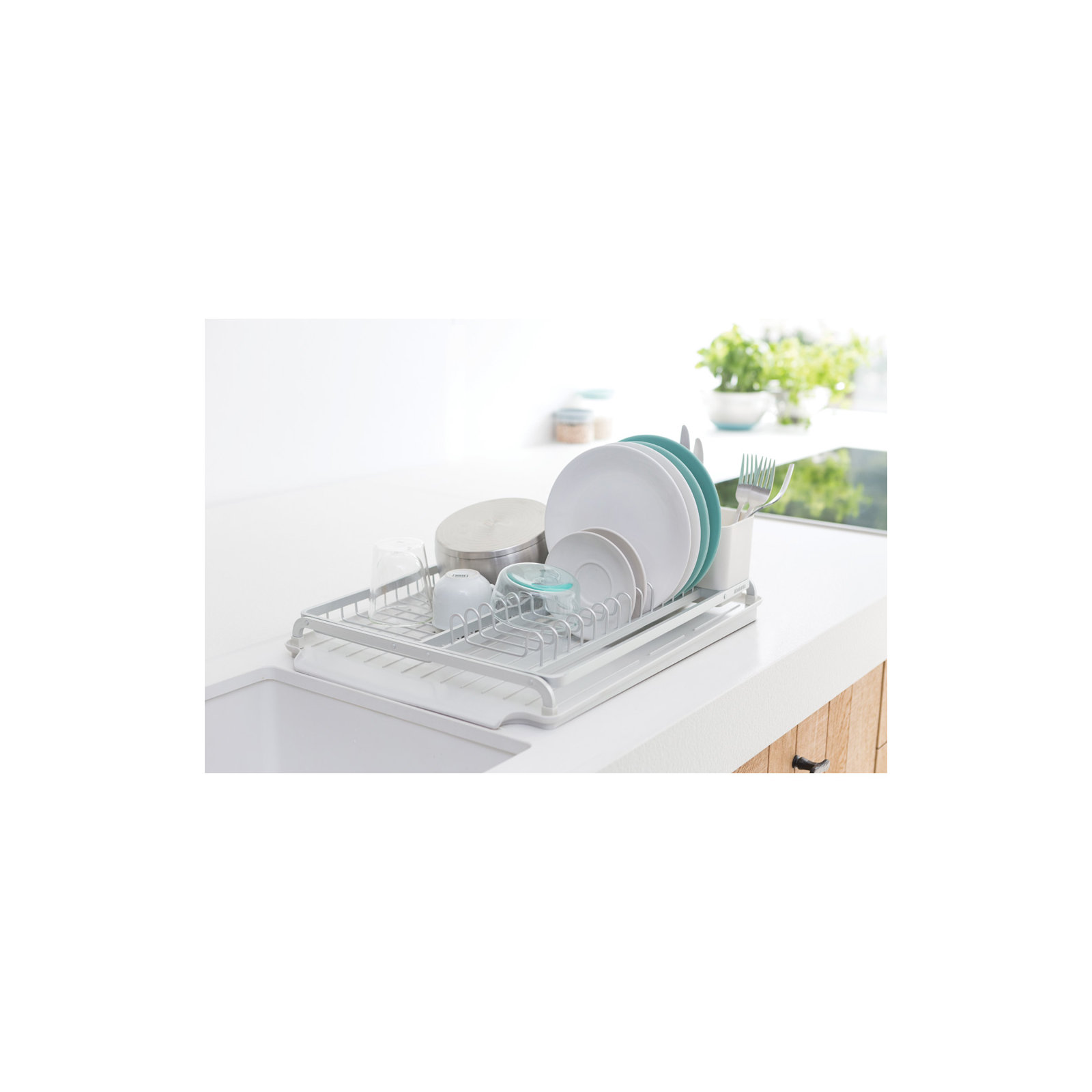 Brabantia Sinkside Large Aluminium Dish Drying Rack, Light Gray