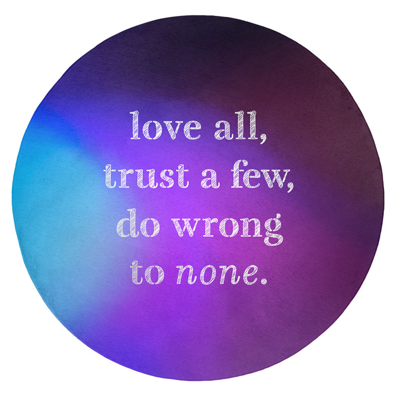 Quotes Chenille Indoor Rug, Round 5'
