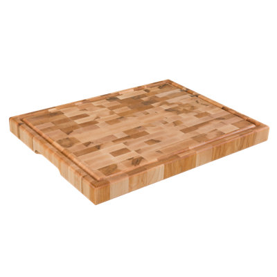 Labell Canadian Maple Butcher Block Cutting Board With Groove, Recess Handles And Rubber Feet