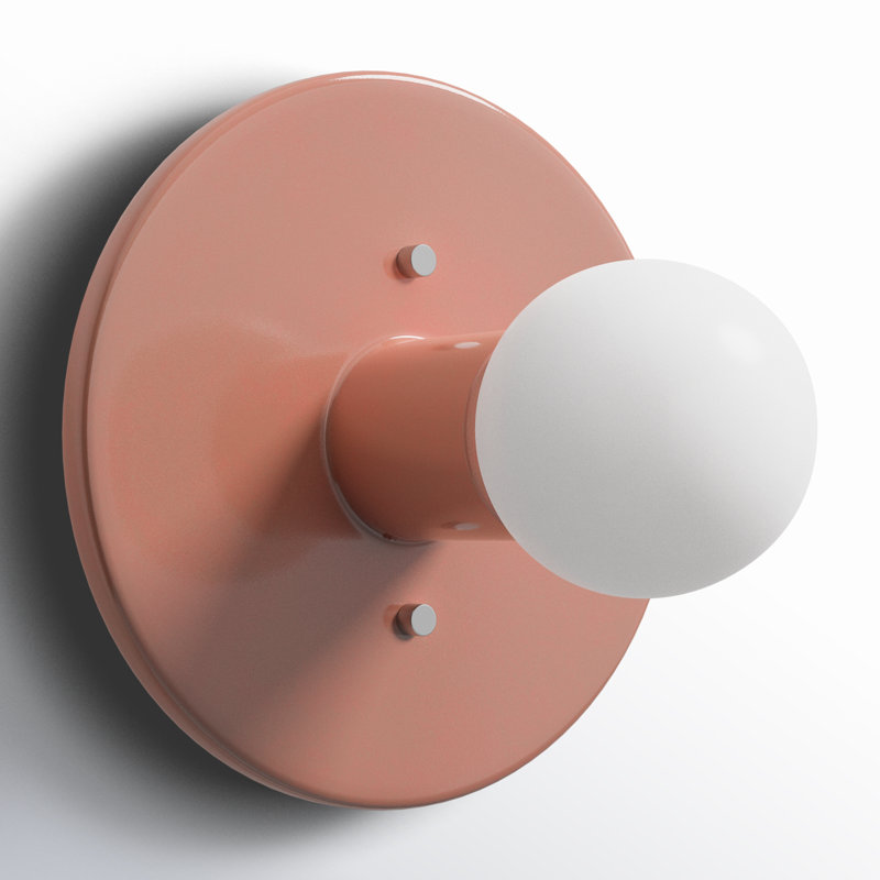 Ceramic Flush Mounted Sconce, Hammered Copper