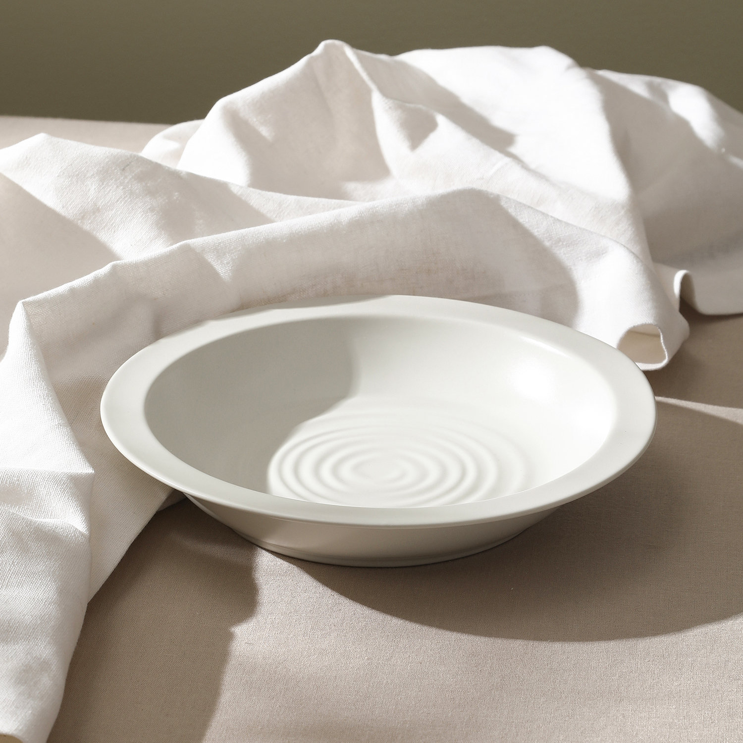 Orbit Stoneware Pasta Bowl, White