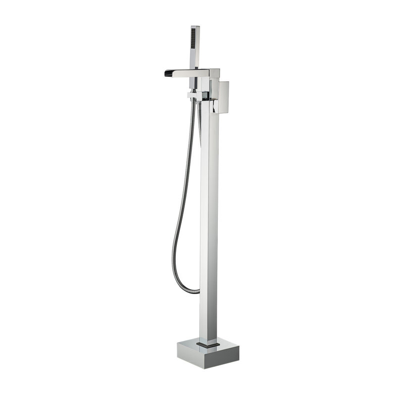 Floor Waterfall Faucet with Diverter, Chrome