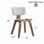 Ensemble de 2 chaises d'appoint à finition noyer avec dossier courbé et rembourré blanc
