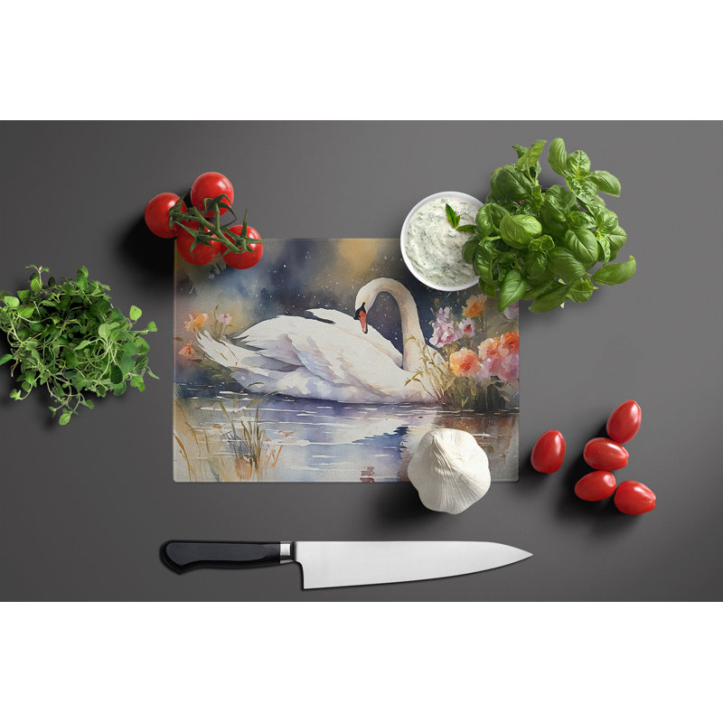 Swan Glass Cutting Board