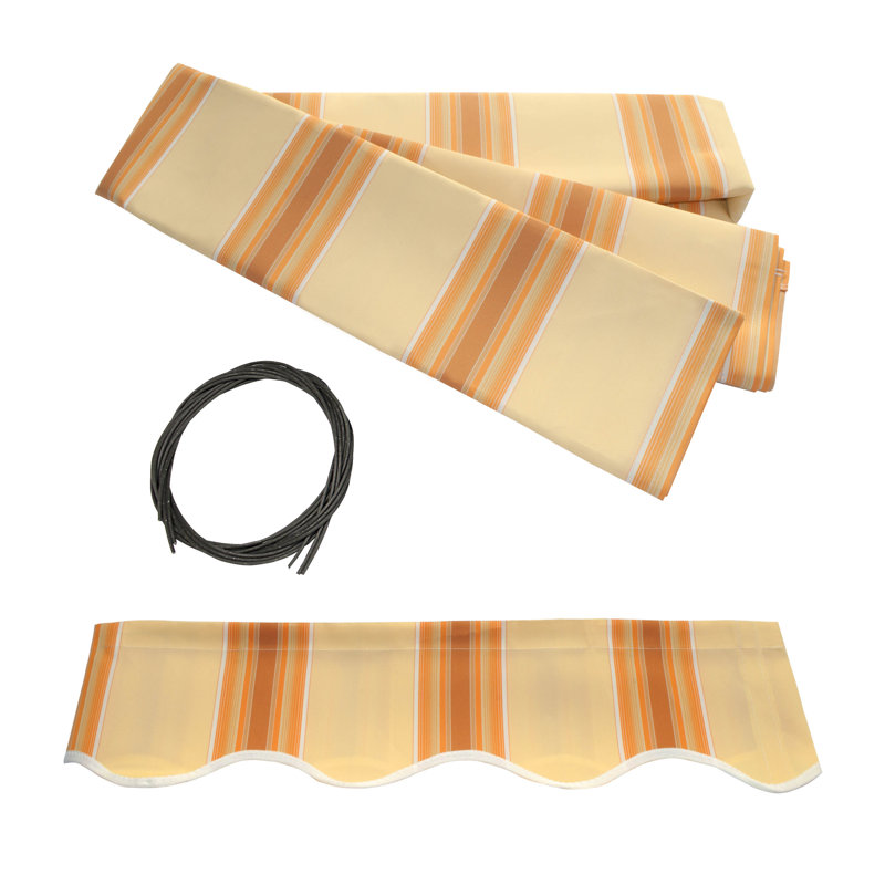 Tissu de remplacement pour auvent rétractable ALEKO, Multi-rayures jaune, l 10 pi x P 8 pi