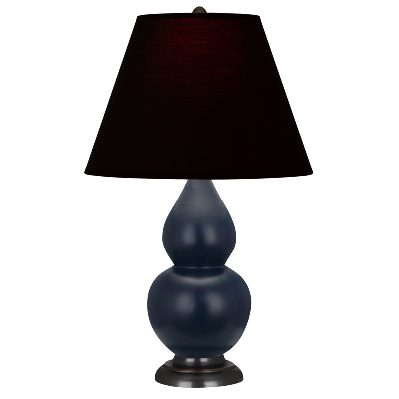 Petite lampe d'appoint à double gourde, Bleu marine mat / bronze, Noir / Rouge