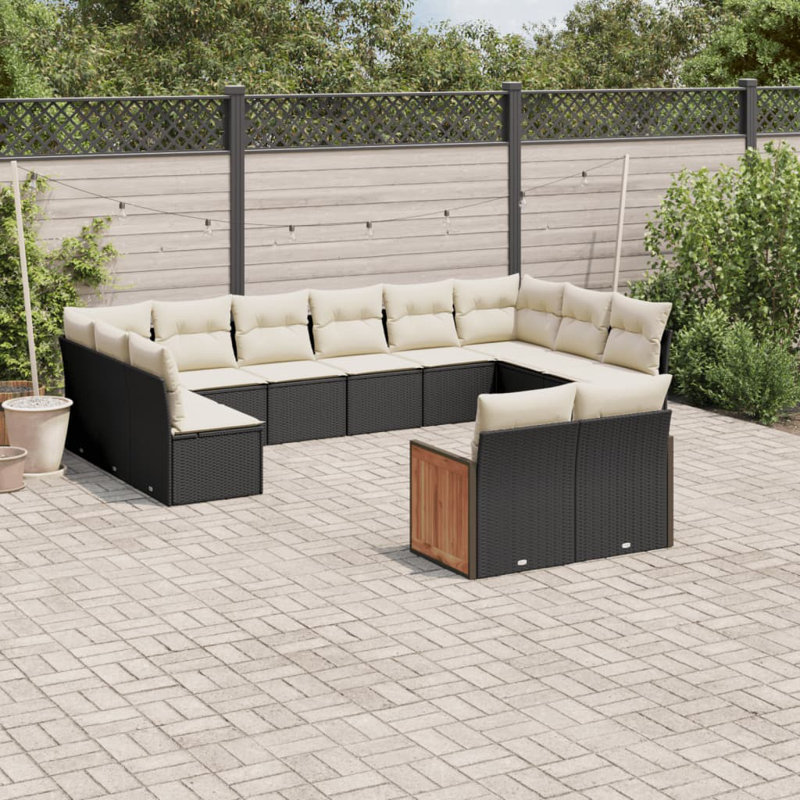 Vidaxl Garden Sofa Set Black