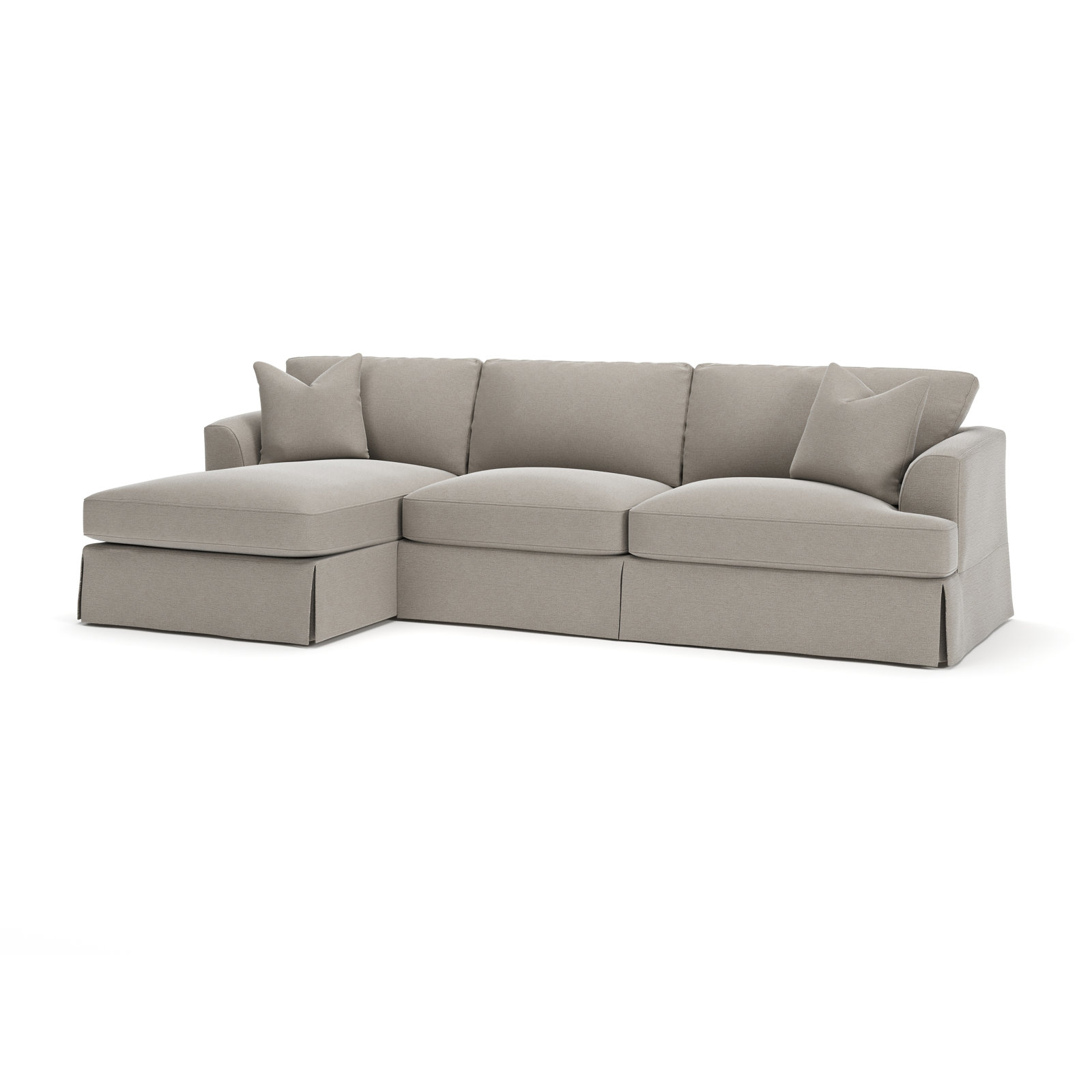 Lucia Chaise Sectional, Left Hand Facing, Drusky Linen Sustain® Basketweave