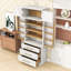 Grand garde-manger avec tablettes réglables, 8 supports de porte et 3 tiroirs-658828950
