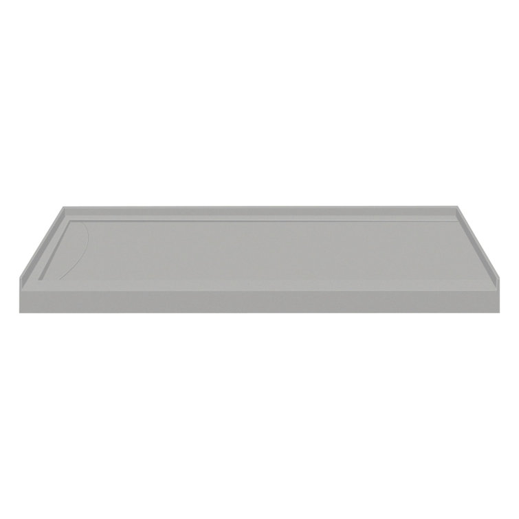 Transolid 60-in x 36-in Cast Solid Surface Shower Base with Linear Concealed