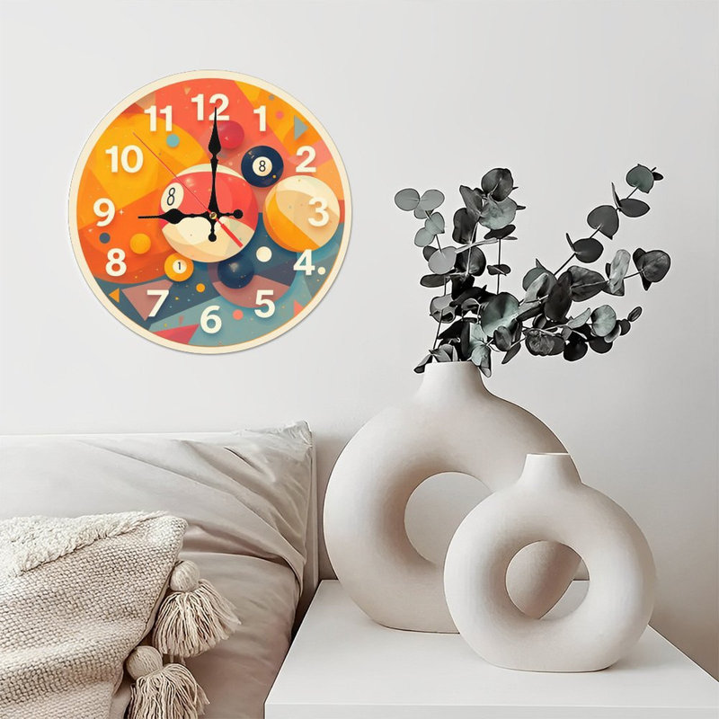 Décoration d'horloge murale colorée rétro