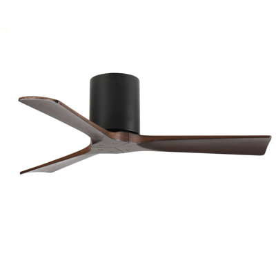 42-Inch Flush Mount Ceiling Fan Without Light, Solid Wood Blades, Reversible Quiet DC Motor, Remote Control With 6 Speeds & Timer, Energy Saving For Bedroom, Living Room, No Sloped Ceiling