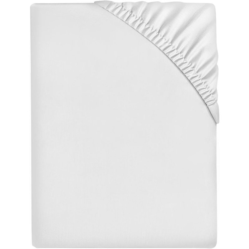 Super Dreamer Fitted Sheet Solid Colour - Polyester Single Double King Size Machine Washable High Quality Yarn Bed Set, White