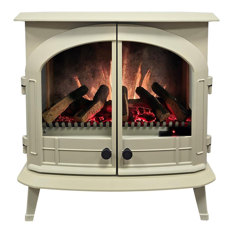 24.4 W Electric Smart Fireplace with Heat, Cream