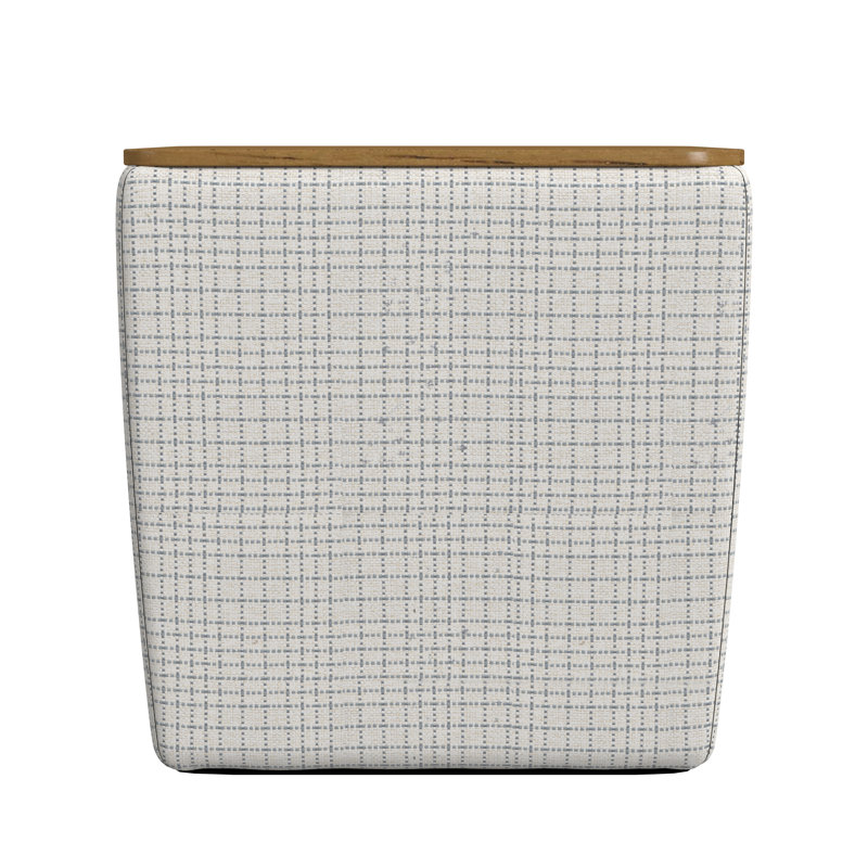 Nako Upholstered Ottoman, Cream Mini Grid